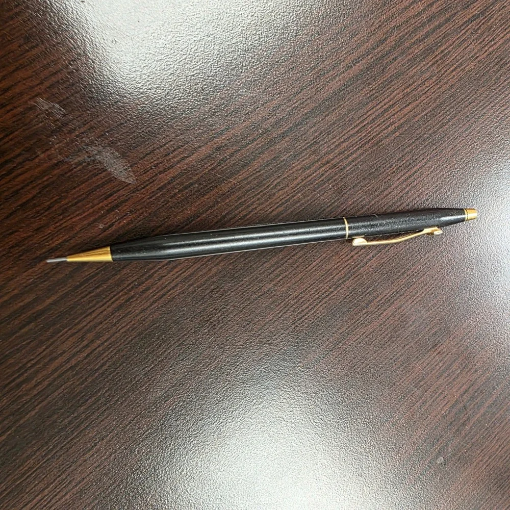 Cross Classic Century Mechanical Pencil Black Gold Trim Ampex Logo USA Made